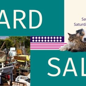 yard sale. save the date may 2nd